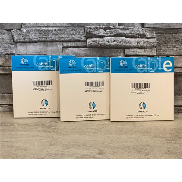 Lot of 3 Assorted Audio Cords - New