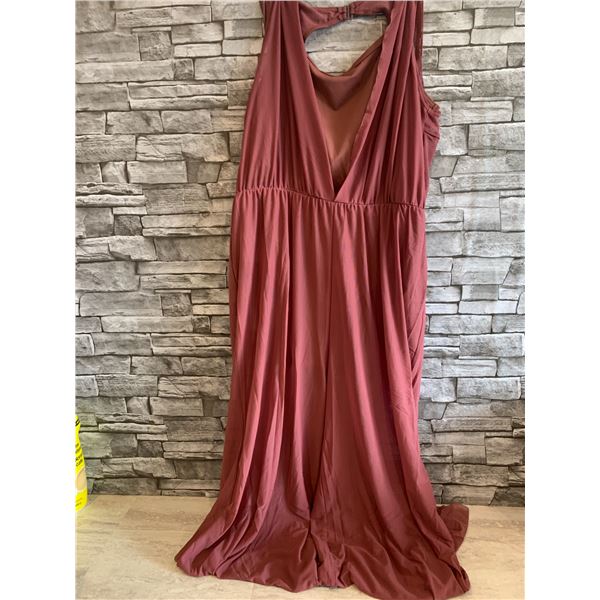 Weissman Balera Cowl Drape Power Mesh Jumpsuit - Item: SM12126 - Size:16/18 (XL) - Colour: Rosewood 