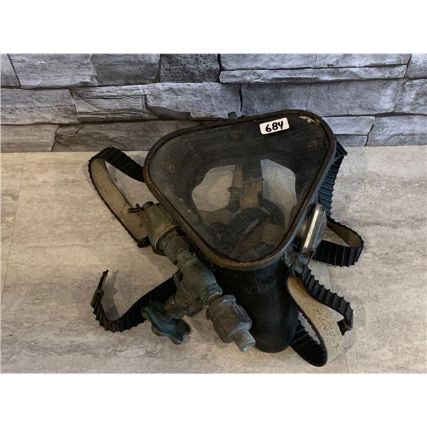 Vintage 1940's Lightweight Diving Mask with Three-Way Valve
