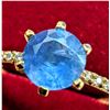 Image 2 : 10K(1.3G), SAPPHIRE (1CT), DIAMOND (0.05CT)RING, SIZE 6.75, APPRAISED INSURANCE VALUE $2300,