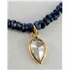 Image 1 : $10K(6.4G), LAB DIAMOND (0.4CT), SAPPHIRE (25CT)NECKLACE 16", APPRAISED VALUE $1000