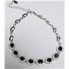 Image 1 : SILVER 8.53G SAPPHIRE 3.2CT 7.5"  BRACELET, SUGGESTED RETAIL VALUE $600