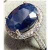 Image 2 : SILVER 3.6G BLUE SAPPHIRE 3CT  RING, SUGGESTED RETAIL VALUE $300