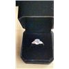 Image 1 : NEW 925S 2.0 SIMULATED DIAMOND (CZ) TRINITY RING WITH PEAR SIDE STONES, SIZE 7.5, MOUNTED IN 925