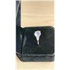 Image 2 : NEW 925S 2.0 SIMULATED DIAMOND (CZ) TRINITY RING WITH PEAR SIDE STONES, SIZE 7.5, MOUNTED IN 925