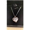 Image 2 : NEW 925S 3.0CT SIMULATED DIAMOND (CZ) HEART NECKLACE, ADJUSTABLE 16"-18" LONG, MOUNTED IN 925