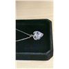 Image 3 : NEW 925S 3.0CT SIMULATED DIAMOND (CZ) HEART NECKLACE, ADJUSTABLE 16"-18" LONG, MOUNTED IN 925