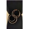 Image 2 : NEW 18K GOLD PLATED 40.0MM DOUBLE HOOP EARRINGS