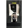 Image 2 : MEN'S ERNEST FERDINAND DAY/DATE WATCH WITH LEATHER STRAP IN BOX: 3ATM WATER RESISTANT