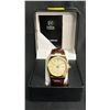 Image 2 : MEN'S ERNEST FERDINAND DAY/DATE WATCH WITH LEATHER STRAP IN BOX: 3ATM WATER RESISTANT