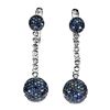Image 1 : BLUE SAPPHIRE & WHITE TOPAZ EARRINGS IN PLATED 925 STERLING SILVER