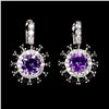 Image 1 : AMETHYST AND BLACK SPINEL EARRINGS IN 14K GOLD PLATED 925 STERLING SILVER