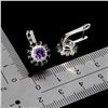 Image 3 : AMETHYST AND BLACK SPINEL EARRINGS IN 14K GOLD PLATED 925 STERLING SILVER