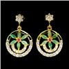 Image 1 : MARQUISE CUT EMERALD AND RUBY FLOWER EARRINGS IN 14K WHITE GOLD-PLATED 925 STERLING SILVER