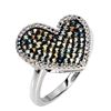 Image 2 : ROUND DIAMOND CUT SAPPHIRE AND TOPAZ RING IN PLATED 925 STERLING SILVER (SIZE 8)