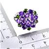 Image 3 : AMETHYST AND CHROME DIOPSIDE RING IN 14K WHITE GOLD-PLATED 925 STERLING SILVER