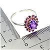 Image 3 : AMETHYST AND RHODOLITE GARNET RING IN 14K WHITE GOLD-PLATED 925 STERLING SILVER