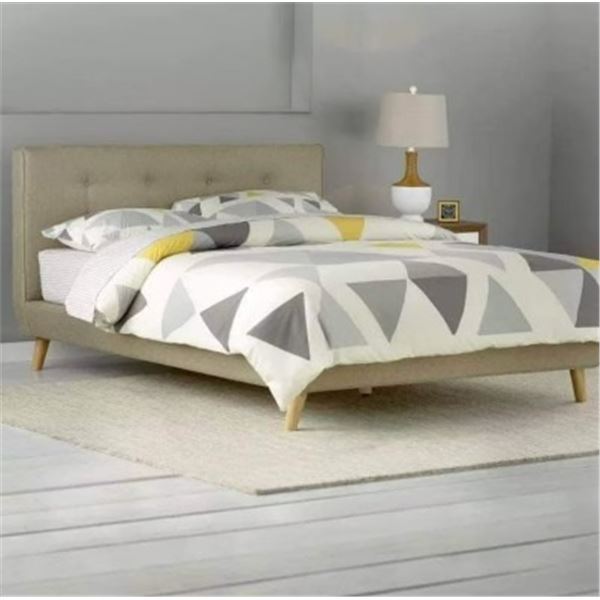 DREW FULL SIZE TAN BED FRAME *NEW IN BOX* (2 BOXES)