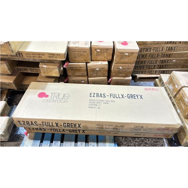 EZBASE FULL SIZE GREY LINEN BED FRAME *NEW IN BOX* (1 BOX)