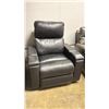 Image 1 : ELECTRIC LEATHER RECLINING THEATER CHAIR WITH ADJUSTABLE HEADREST, STORAGE & CUPHOLDERS (NO POWER