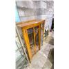 Image 2 : CURVED FRONT CURIO CABINET 35" X 13" X 46" (FRONT GLASS PARTIALLY BROKEN, FEET UNEVEN)
