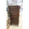 Image 2 : 5 DRAWER DARK WOODEN MOBILE DRESSER & ANTIQUE DESK