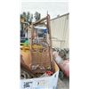 Image 2 : PALLET OF ASSORTED ANTIQUES INCLUDING; OVERHEAD LIGHT, FIRE EXTINGUISHER, MARINE ROPE & MORE