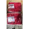 Image 1 : (2) RED FLEECE LINED HEATED BLANKETS WITH 3 HEATING LEVELS