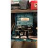 Image 1 : MAKITA CORDLESS HAMMER DRILL & DRILL WITH TWO BATTERIES + CHARGER IN A HARD TRANSPORT CASE