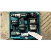 Image 2 : MAKITA CORDLESS HAMMER DRILL & DRILL WITH TWO BATTERIES + CHARGER IN A HARD TRANSPORT CASE