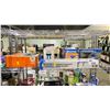 Image 1 : SHELF OF ASSORTED ITEMS INCLUDING; POWERFIST FOLDING WORKBENCH BRACKETS, TABLE VICE, POWERFIST