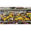 Image 1 : SHELF OF ASSORTED CORDLESS DEWALT TOOLS INCLUDING; RECIPROCATING SAWS, DRILL, CIRCULAR SAW, ANGLE