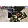 Image 2 : SHELF OF ASSORTED TOOLS INCLUDING; TOOLBOX WITH CONTENTS, 25' MEASURING TAPES & 33-PC SECURITY BIT