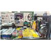Image 2 : SHELF LOT OF REFLECTIVE TAPE, AIR BRUSH KIT, SOLDERING IRON STATION, HDMI CABLE & MORE