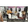 Image 1 : SHELF OF LARGE TRUCK CAPPER CLAMPS, GATE SPRINGS, IWATA AIR COMPRESSOR & MORE