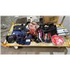 Image 1 : SHELF OF ASSORTED ITEMS INCLUDING; BAGS, MMA GLOVES, COCA-COLA WALL CLOCK & MORE