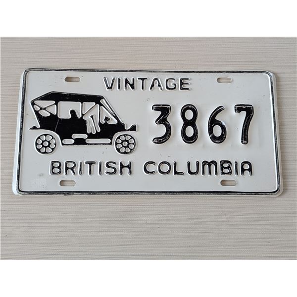 VINTAGE License plate British Columbia