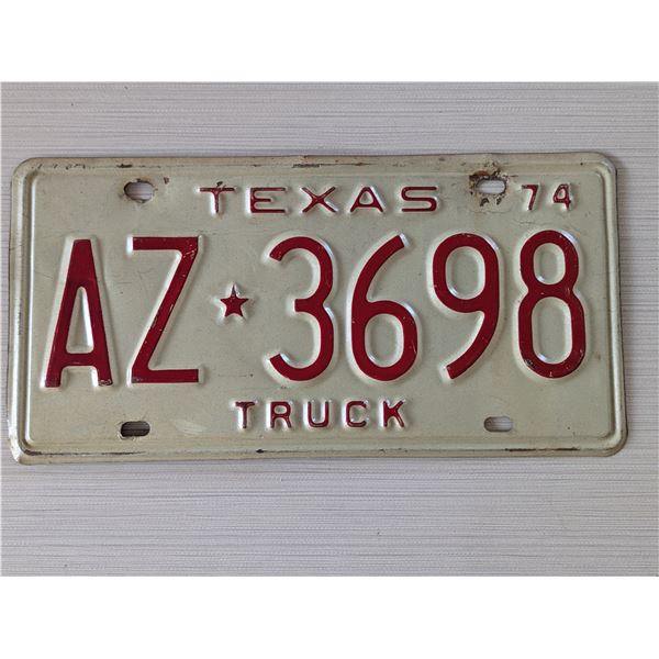 1974 TEXAS Truck license plate