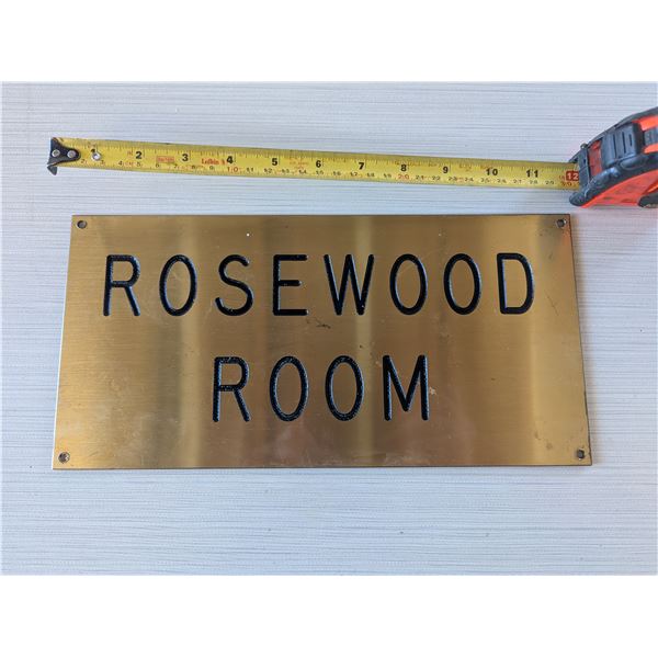 ROSEWOOD Room Solid Brass sign (12"x6")