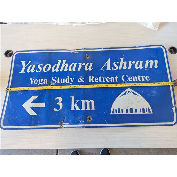 YASODHARA Ashram Yoga Centre Sign