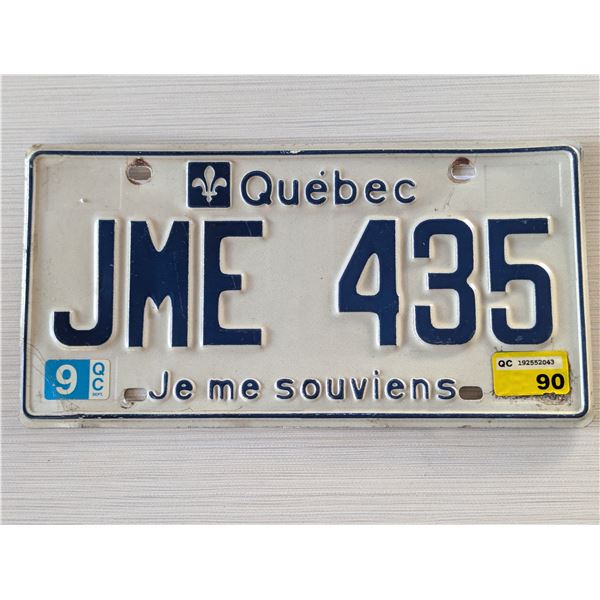 1990 QUEBEC License plate