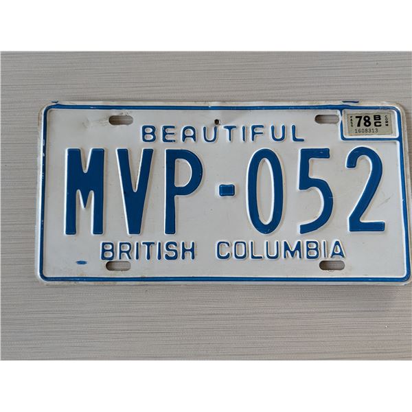 1978 BC License plate