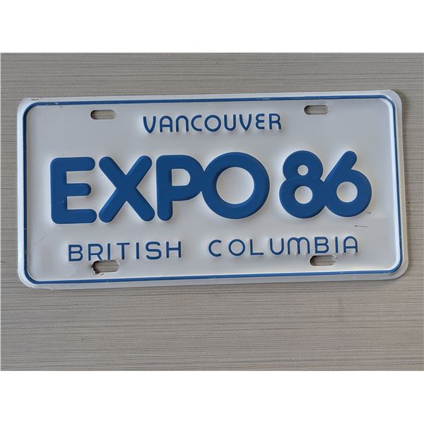 1986 EXPO Vancouver BC License plate