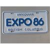 Image 1 : 1986 EXPO Vancouver BC License plate