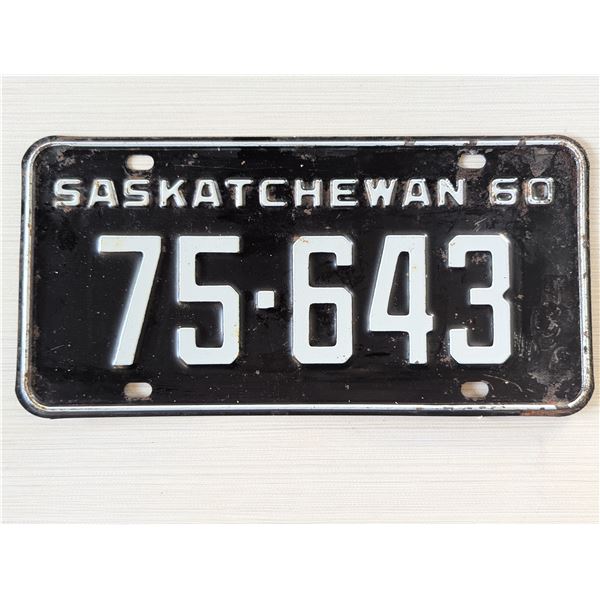 1960 SASKATCHEWAN License plate
