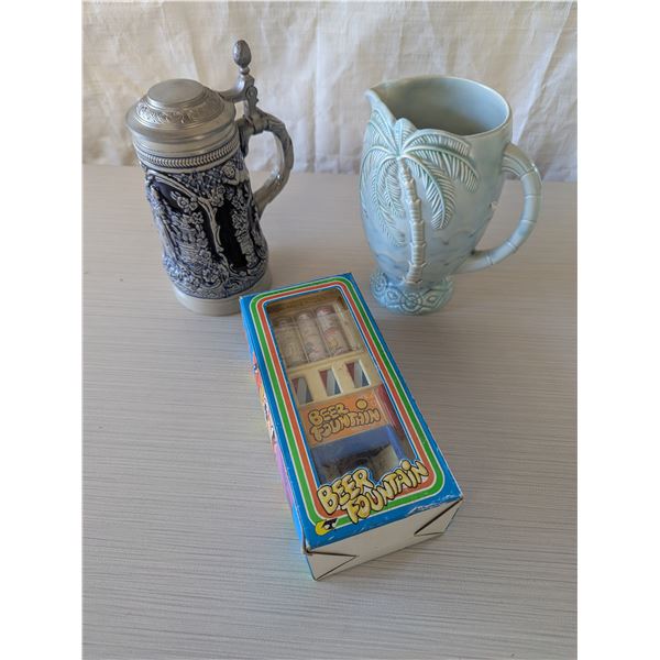 BEER STEIN, tropical water pitcher & Beer Fountain