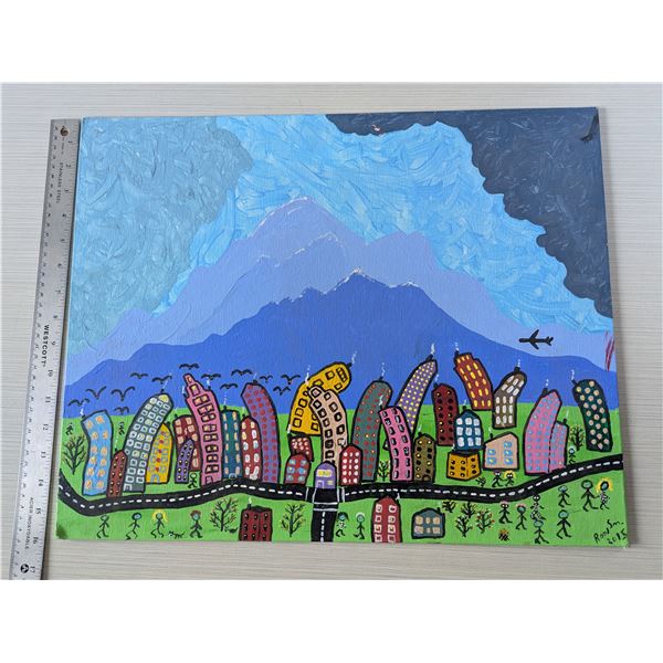 FOLK ART by Ron Smallwood titled "THE APPROACH"