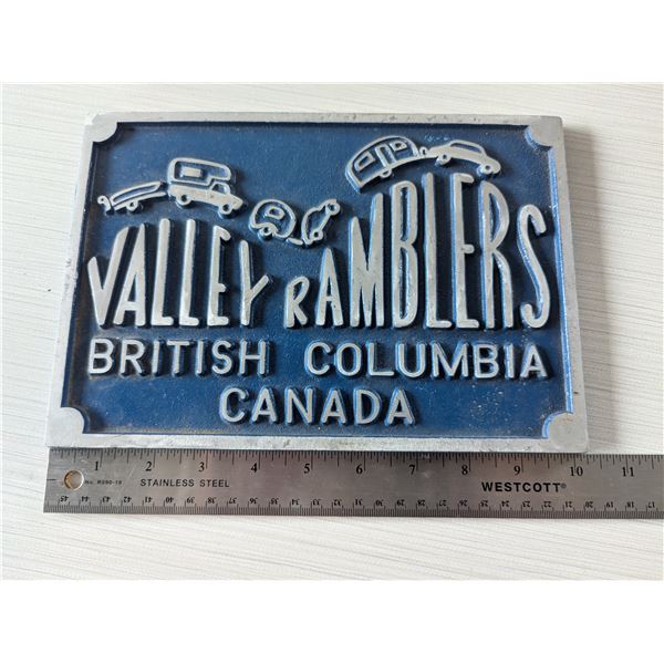 VALLEY RAMBLERS British Columbia CANADA sign