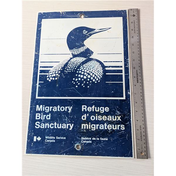 MIGRATORY BIRD SANCTUARY metal sign