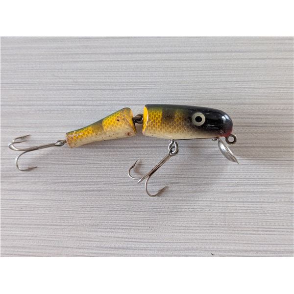 VINTAGE jointed fishing lure, a Creek Chub Jointed Pikie model from Paw Paw Bait Co.